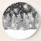 Winter Solstice Snowfall Zandsteen Onderzetter (Voorkant)