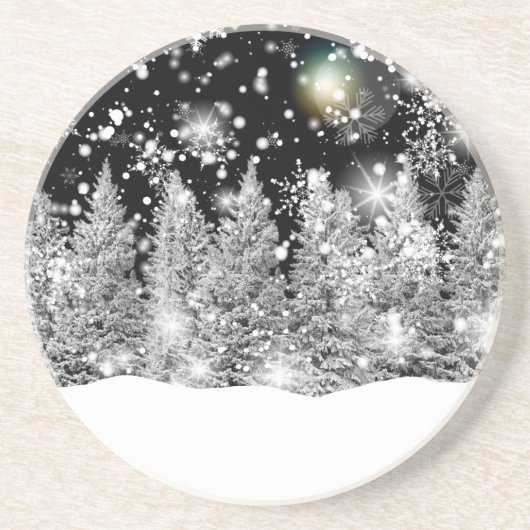 Winter Solstice Snowfall Zandsteen Onderzetter (Voorkant)