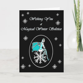 Winter Solstice Snowflake Faerie Yule-kaart Feestdagen Kaart