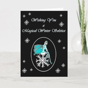 Winter Solstice Snowflake Faerie Yule-kaart Feestdagen Kaart