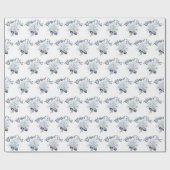 Winter Solstice Snowflake Yule Navy & White Cadeaupapier (Vlak)