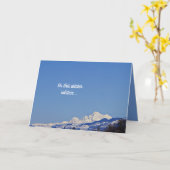 Winter Solstice. Snowy Mountain Winter Scene Kaart (Gele Bloem)