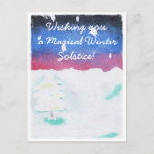 Winter Solstice Snowy Scene Yule Briefkaart (Voorkant)