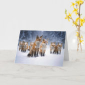 Winter Solstice Spirit van het seizoen met vossen Kaart (Gele Bloem)