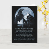 Winter Solstice Spiritueel Poem Raven Cats Moon Kaart (Gele Bloem)