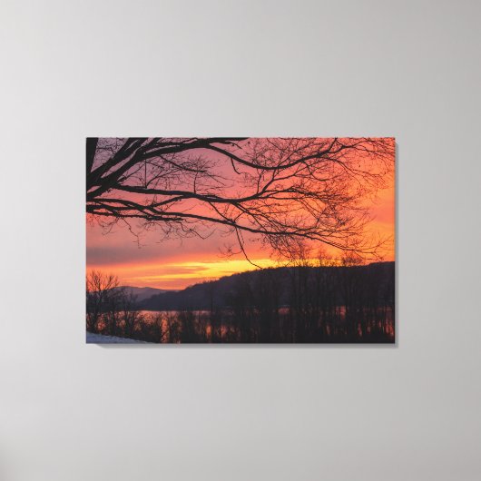 Winter Solstice Sunset Canvas Afdruk (Voorkant)