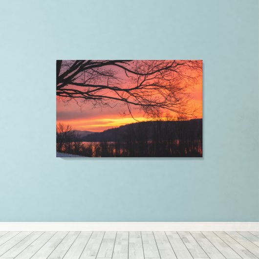 Winter Solstice Sunset Canvas Afdruk (Insitu (Houten vloer))