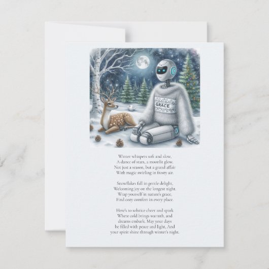Winter Solstice Tech AI Robot Holiday Kaart (Voorkant)