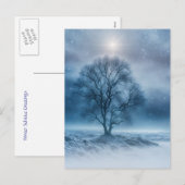 Winter Solstice Tree in de sneeuw heidense vakanti Feestdagenkaart (Voorkant / Achterkant)
