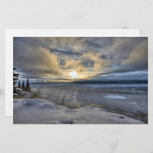 Winter Solstice Turnback Arm Briefpapier (Voorkant / Achterkant)