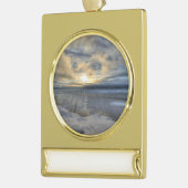 Winter Solstice Turnback Arm Verguld Banner Ornament (Links)