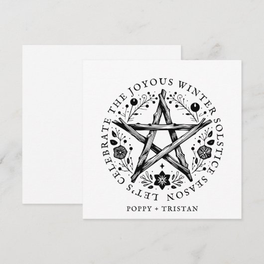 Winter Solstice Twig Star Pentacle Wicca Feestdagenkaart (Voorkant / Achterkant)