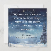 Winter Solstice Vakantie Groeten Kaart (Achterkant)