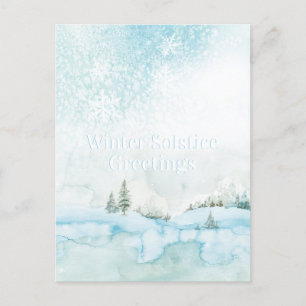 Winter Solstice Waterverf Woodland Winter Scene Briefkaart