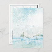 Winter Solstice Waterverf Woodland Winter Scene Briefkaart (Voorkant / Achterkant)
