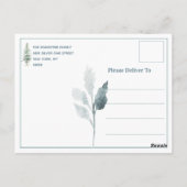 Winter Solstice Waterverf Woodland Winter Scene Briefkaart (Achterkant)