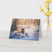Winter Solstice with Snow and Candles in the Woods Kaart (Gele Bloem)