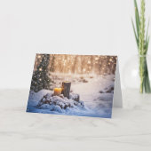 Winter Solstice with Snow and Candles in the Woods Kaart (Voorkant)