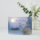 Winter Solstice Wolf & Buffalo Blessings Briefkaar Briefkaart (Staand voorkant)