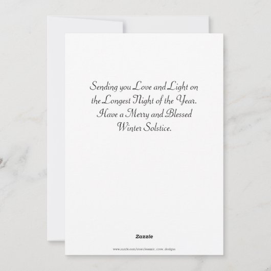 Winter Solstice Wolf & Mountains Pagan Sabbat Feestdagenkaart (Achterkant)