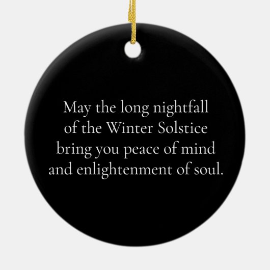 Winter Solstice Wolf Owl en Winter Moon Keramisch Ornament (Achterkant)