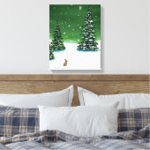 Winter Solstice Wonder Rabbit Art beroemd gemaakt Canvas Afdruk (Insitu (Slaapkamer))