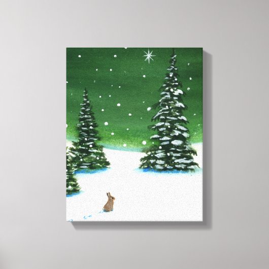 Winter Solstice Wonder Rabbit Art beroemd gemaakt Canvas Afdruk (Voorkant)