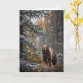 Winter Solstice Yule Groeten Wilderness Forest Kaart (Gele Bloem)