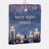 Winter Solstice Yule Kaarsen in de sneeuw Keramisch Ornament (Rechts)