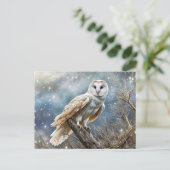 Winter Solstice Yule magische uil betoverd Feestdagenkaart (Staand voorkant)