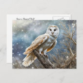 Winter Solstice Yule magische uil betoverd Feestdagenkaart (Voorkant / Achterkant)