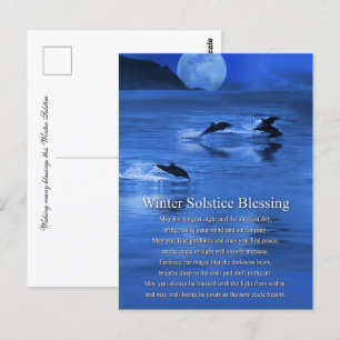 Winter Solstice Yule met dolfijnen Briefkaart