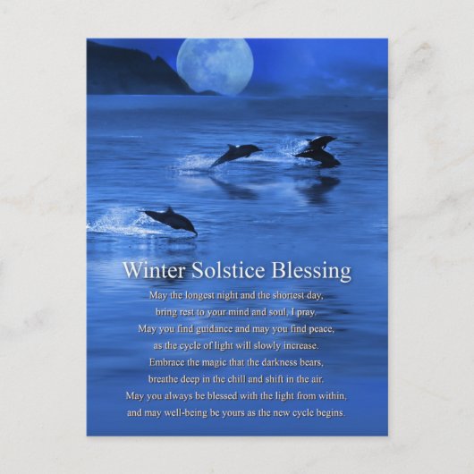 Winter Solstice Yule met dolfijnen Briefkaart (Voorkant)