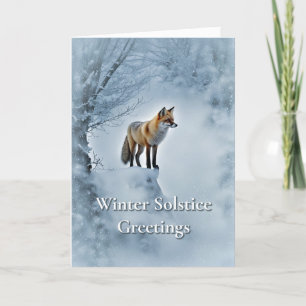 Winter Solstice Yule Natuur met mooie rode vos Kaart