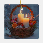 Winter Solstice Yule Specerijen Kaarsen Keramisch Ornament (Voorkant)