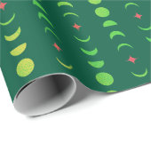 Winter Solstice Yule Wicca Maan Fasen Rood Groen Cadeaupapier (Rol Hoek)