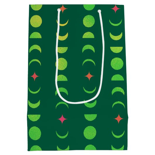 Winter Solstice Yule Wicca Maan Fasen Rood Groen Medium Cadeauzakje (Achterkant)
