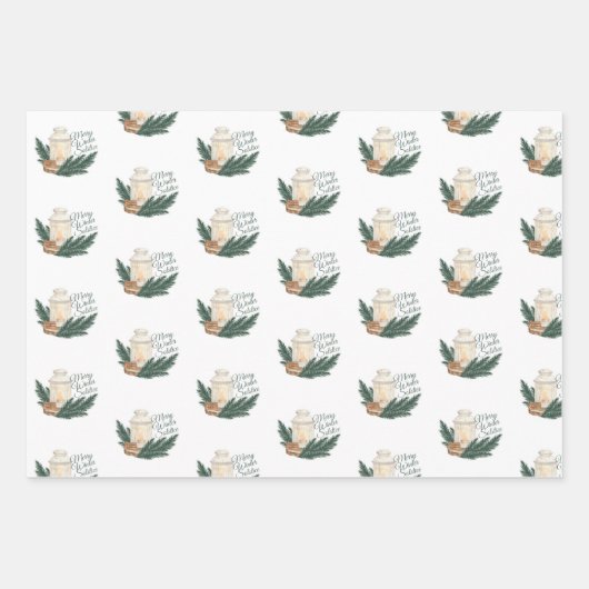 Winter Solstice Yule Wrapping Paper Set van 3 (Voorkant)