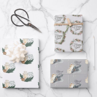 Winter Solstice Yule Wrapping Paper Set van 3
