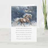 Winter Solstice Yule zegenend gedicht Paard Kaart (Voorkant)