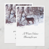 Winter Solstice zegening met herten Feestdagenkaart (Voorkant / Achterkant)