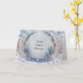 Winter Solstitie Yule Boheemse Uitzicht Krans Kaart (Gele Bloem)