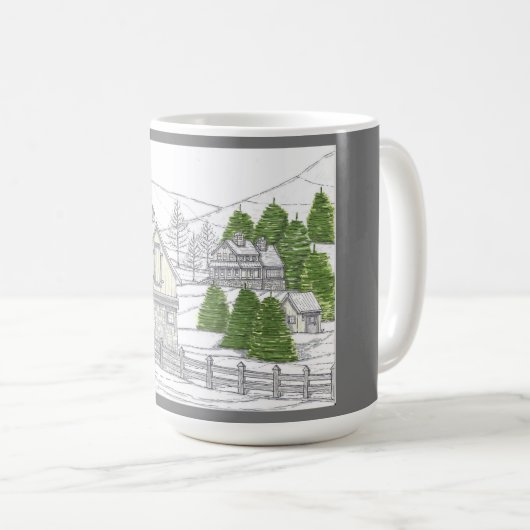 Winter Soltice Boerderij 15oz Mok (Voorkant rechts)