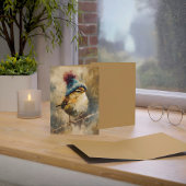 Winter Songbird in Knit Hat | Fawn Greeting Kaart