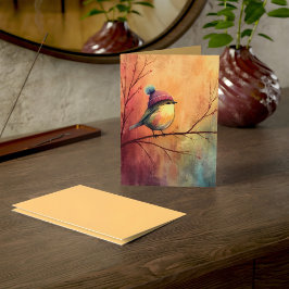 Winter Songbird in Knit Hat | Marzipan Greeting Kaart