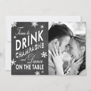 Winter sparen de Tijd van de Datum om Champagne te Save The Date