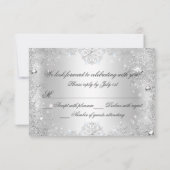 Winter Sparkle Snowflake Blue Sweet 16 RSVP (Achterkant)