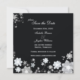 Winter Sparkle Wedding Save the Date Kaart
