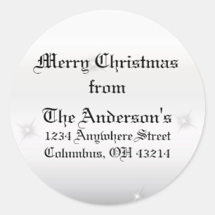 Winter Sparkles Adresetiketten Ronde Sticker