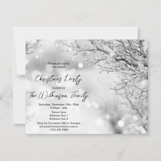 Winter Sparkles Kerstfeest Kaart (Voorkant)